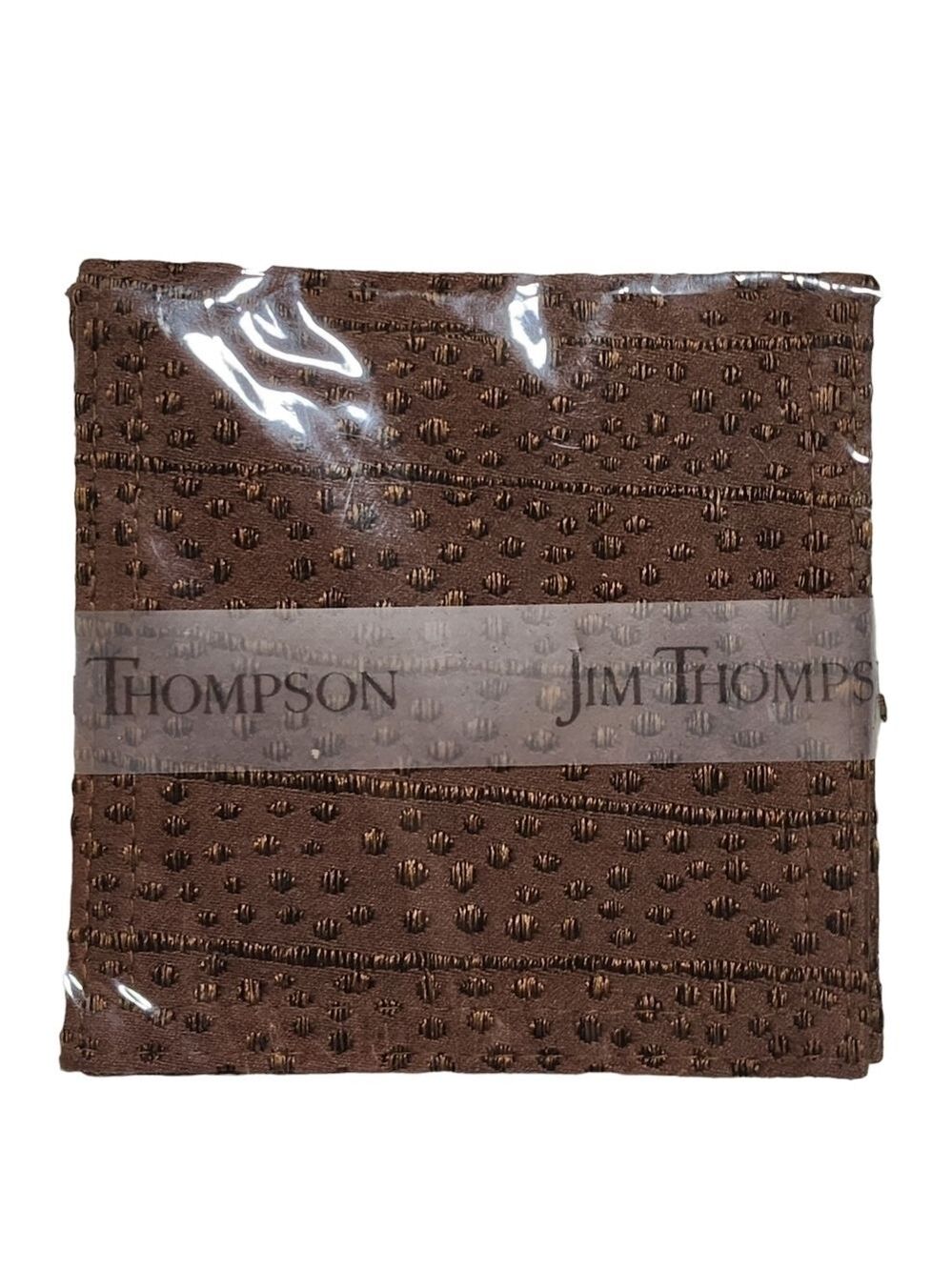 Jim Thompson Silk Coasters set of 2 Brown Black Gold Signed